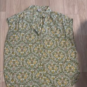 Floral Green and Yellow Women's Top